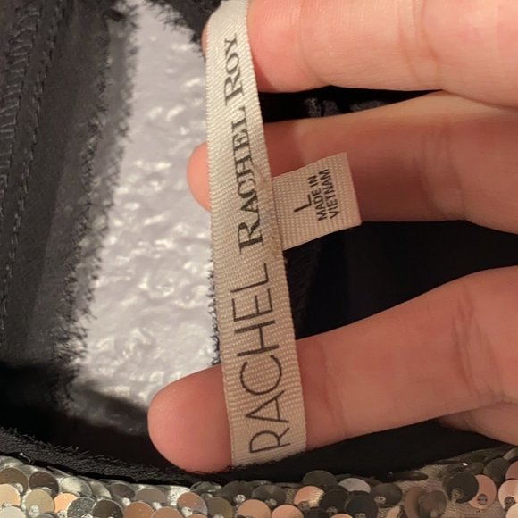 silver sequins, cold shoulder dress - Picture 6 of 15